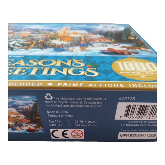 Chuck Pinson MasterPieces Jigsaw Puzzle Sledding to Home 72178 - Picture 10 of 10